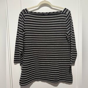 St. John 3/4 Sleeve Boat Stripe Knit Top  Size M Nautical 
Coastal Country Club